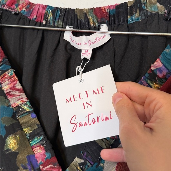 Meet Me in Santorini “Midnight Garden” Flutter Sleeve Mini Dress – NWT – Size M - Picture 2 of 9